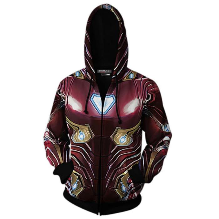 Men Avengers Endgame Tony Stark Iron Man Cotton Jacket Hoodie
