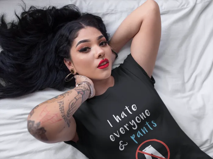  I Hate Everyone And Pants  Short-Sleeve Unisex T-Shirt (Black/Navy)