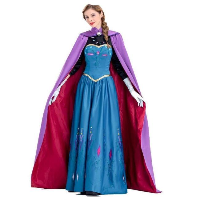 Frozen Princess Anna Dress Costumes Halloween Cosplay Suit