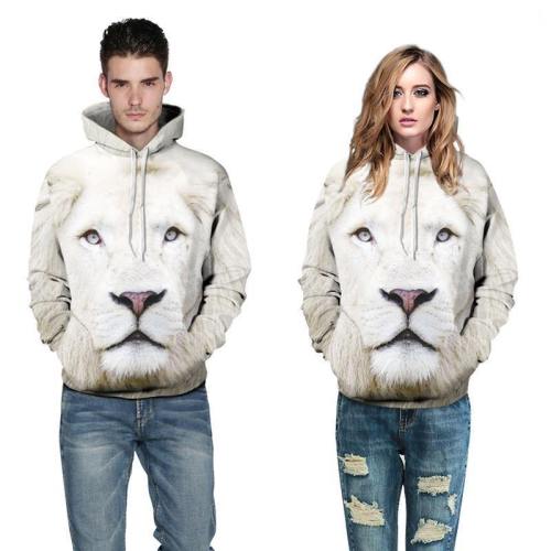 3D Print Hoodie - Realistic Lion Pattern Pullover Hoodie  Css030