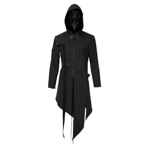 Plague Doctor Men Steampunk Gothic Hooded Jacket Coats Halloween Carnival Suit Cosplay Costume