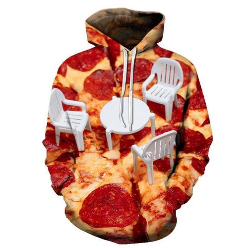Sitting On Pizza 3D Hoodie Sweatshirt Pullover