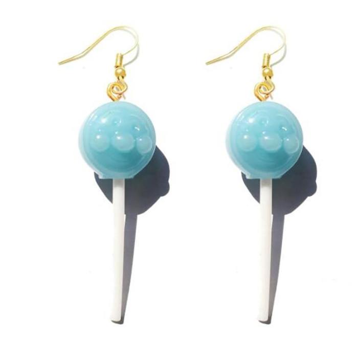 Whimsical Resin Lollipop Drop Earrings