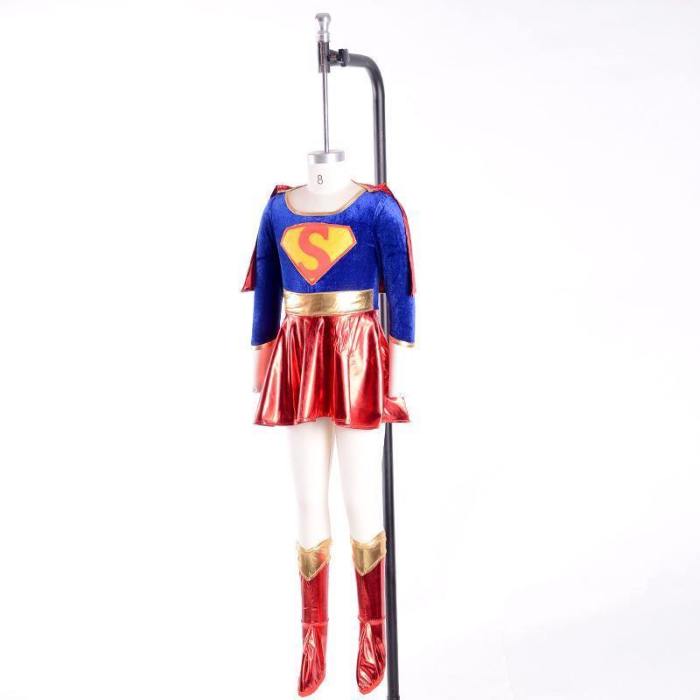 Captain Marvel Child Girl Superhero Cosplay Party Super Costumes Dress
