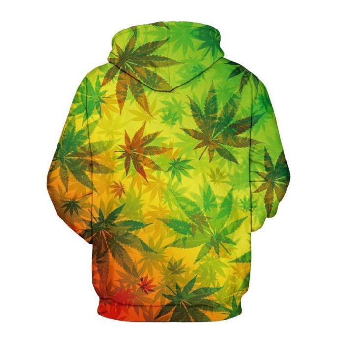 3D Print Hoodie - Maple Leaf Pattern Pullover Hoodie Css024