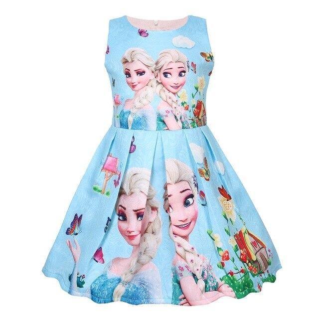 Kids Girls Frozen 2 Princess Elsa Anna Summer Toddler Sleeveless Dress
