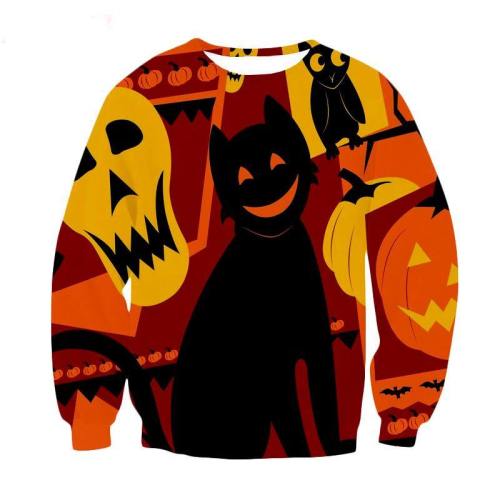 Digital Printing Spring And Autumn Round Neck Sweater