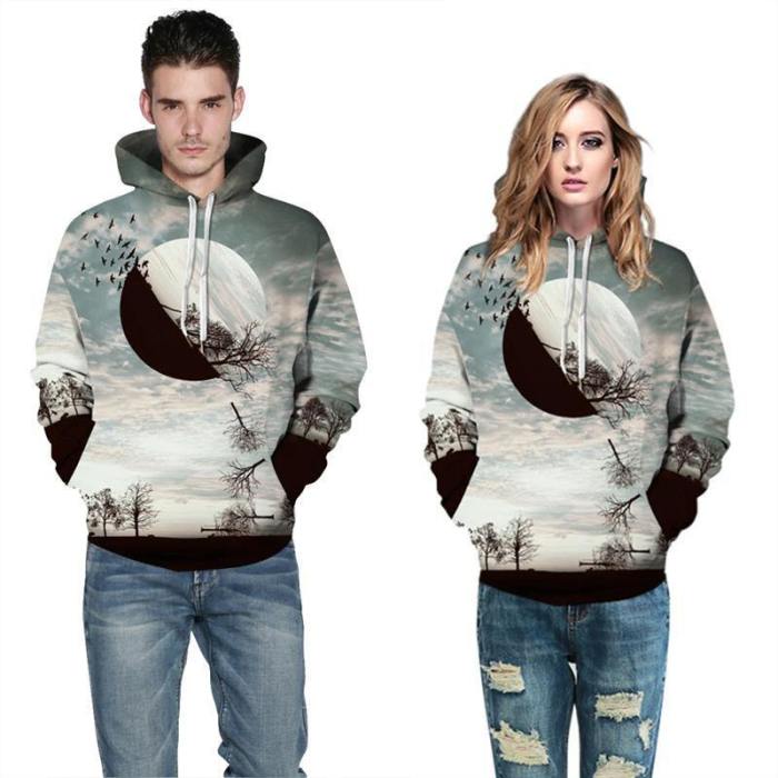 Mens Hoodies 3D Graphic Printed Sunset Pullover Hoody
