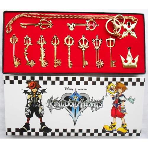 Kingdom Hearts Metal Necklace Keychain Box Collection Cosplay Accessorie