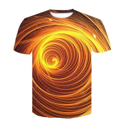 Mens T Shirt 3D Printing Light Vortex Printed Tee