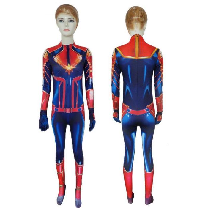 Captain Marvel Women Costume Jumpsuit Halloween Cosplay