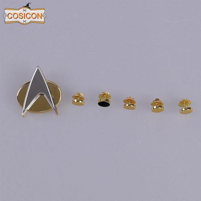 Star Trek Tng The Next Generation Metal Badges Pin&Rank Pip/Pips 6Pcs Set Cosplay Prop