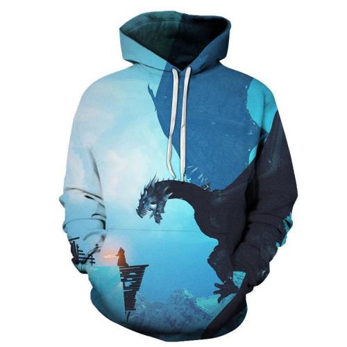 Got Inspired - Blue Dragons- 3D Hoodie Sweatshirt Pullover