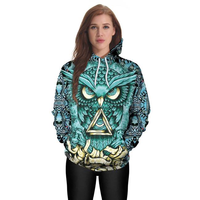 Owl 3D Print Sweater Hoodie