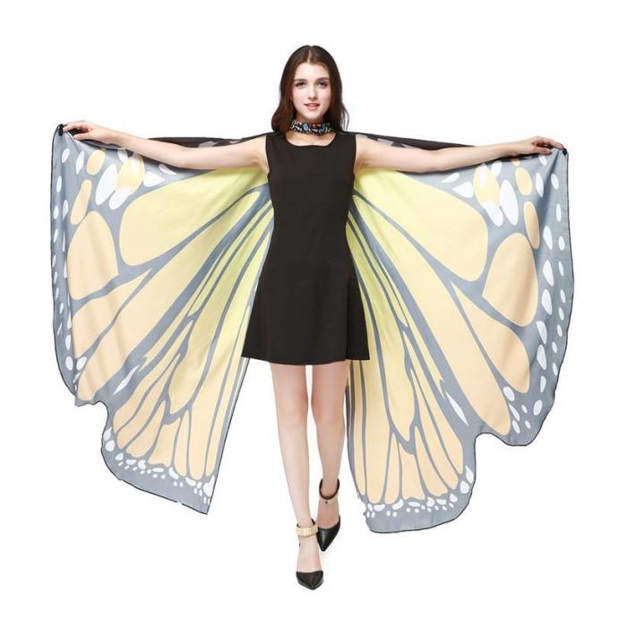 Butterfly Wings Pashmina Shawl Scarf Nymph Pixie Poncho Costume Accessory 5