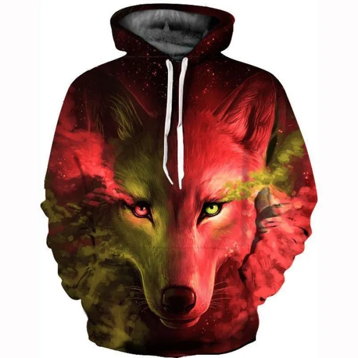 Wolf Long Sleeves 3D Printed Hoodie Sweatshirt