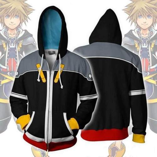 Kingdom Hearts 2 Hoodie - Sora Black Zip Up Hoodie