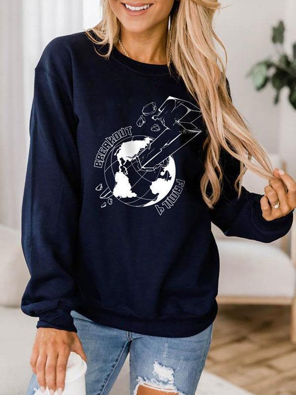 Breakout Family Earth Graphic Couple Sweatshirt