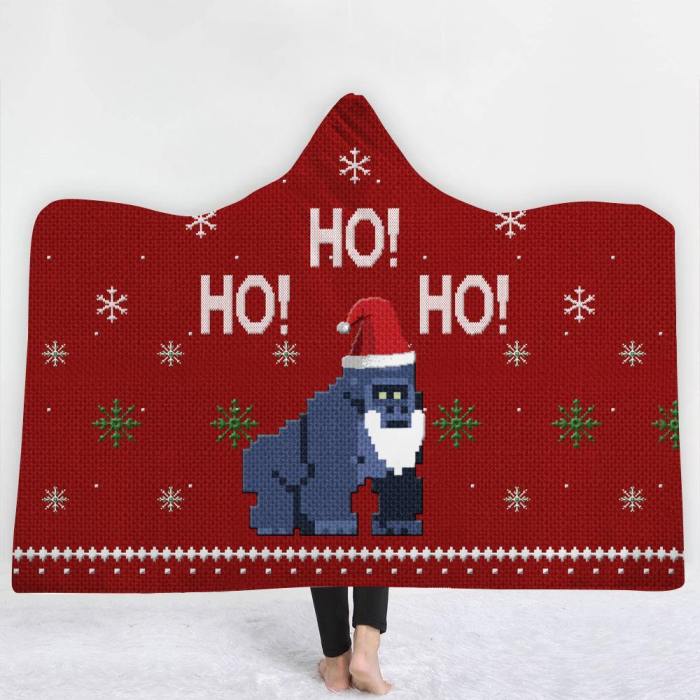 Harambe Christmas  Ho! Ho! Ho!  Hooded Blanket