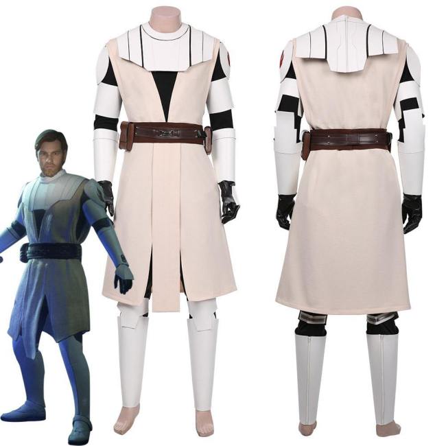 Star Wars: The Clone Wars -Obi- Wan Kenobi Coat Uniform Outfits Halloween Carnival Suit Cosplay Costume