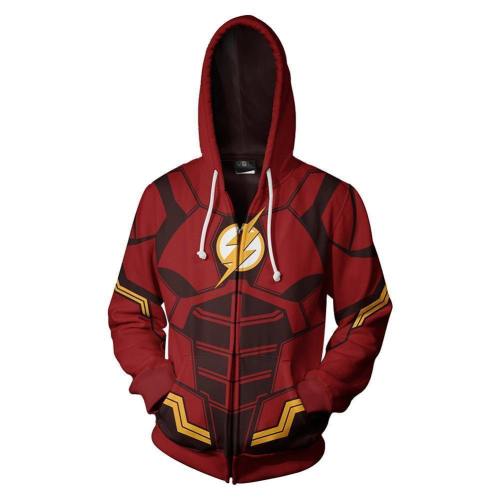 Unisex Hoodies The Flash Zip Up 3D Print Jacket Sweatshirt