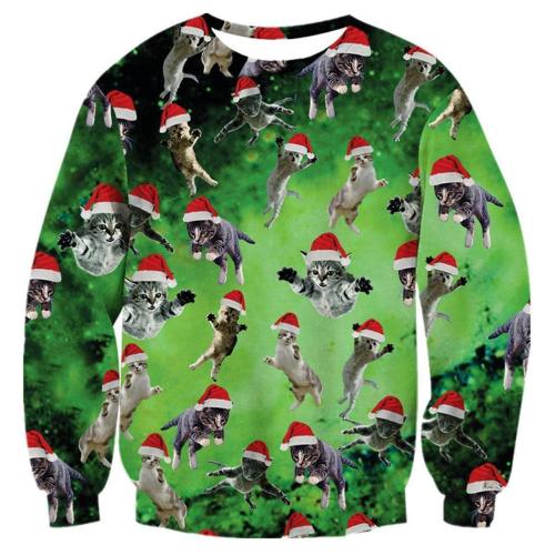 Cat Fly Shirt Teen Funny Ugly Christmas Sweater