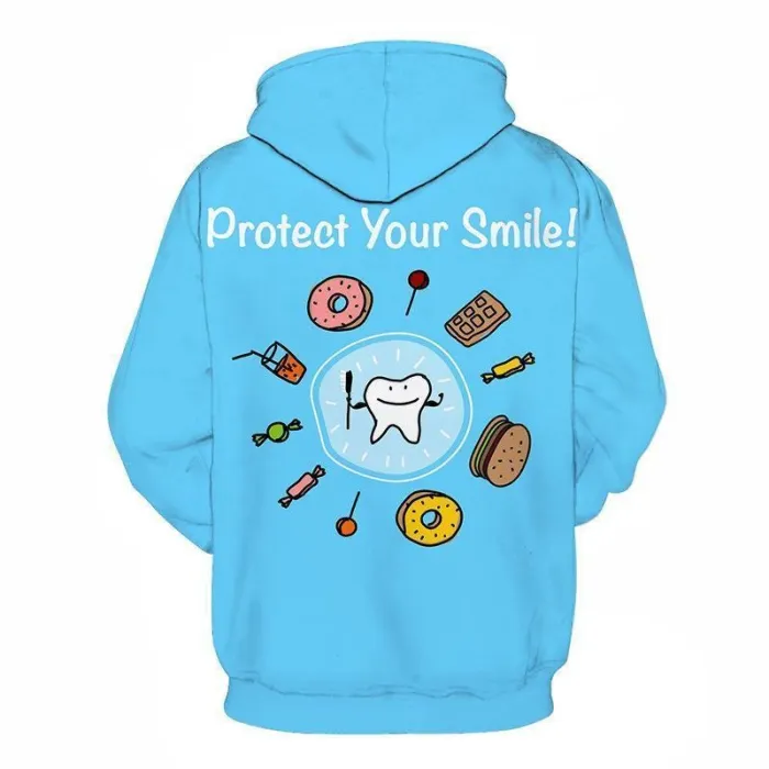 Protect Your Smile Dentist 3D Hoodie Sweatshirt Pullover
