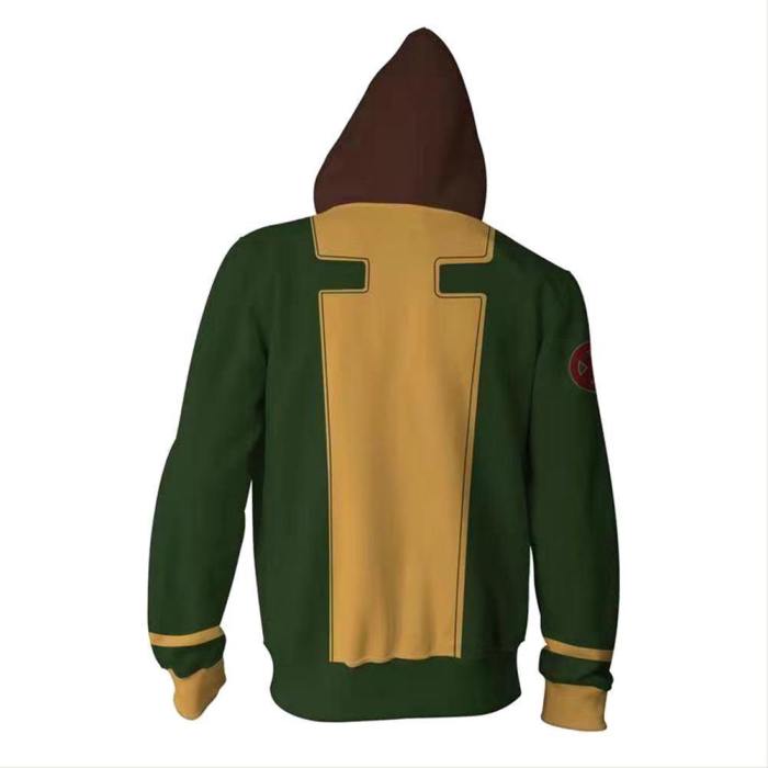 Unisex Rogue Hoodies X-Men Zip Up 3D Print Jacket Sweatshirt