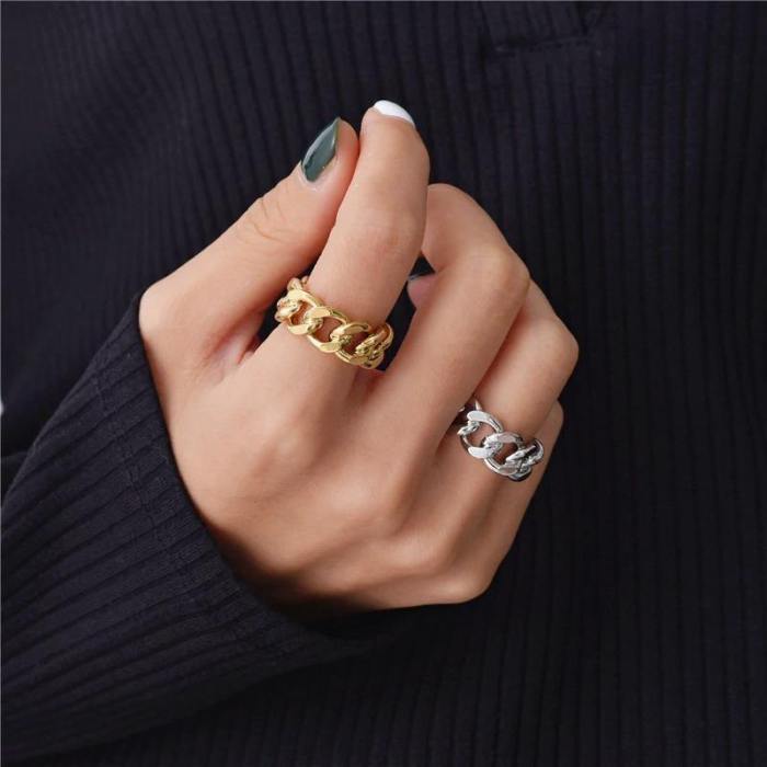 Adjustable Chunky Chain Vintage Ring