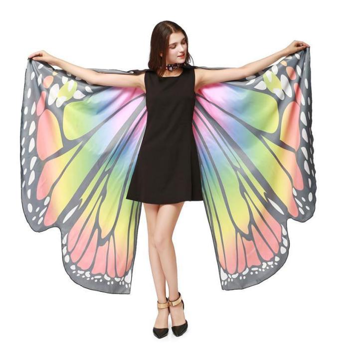 Butterfly Wings Pashmina Shawl Scarf Nymph Pixie Poncho Costume Accessory 5