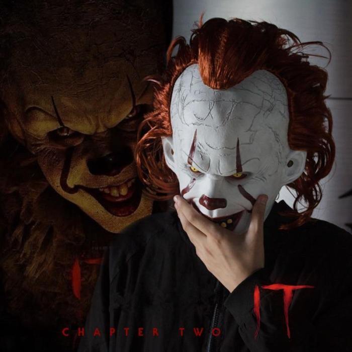Joker Pennywise Stephen King It Chapter 2 Scary Latex Mask Cosplay Prop