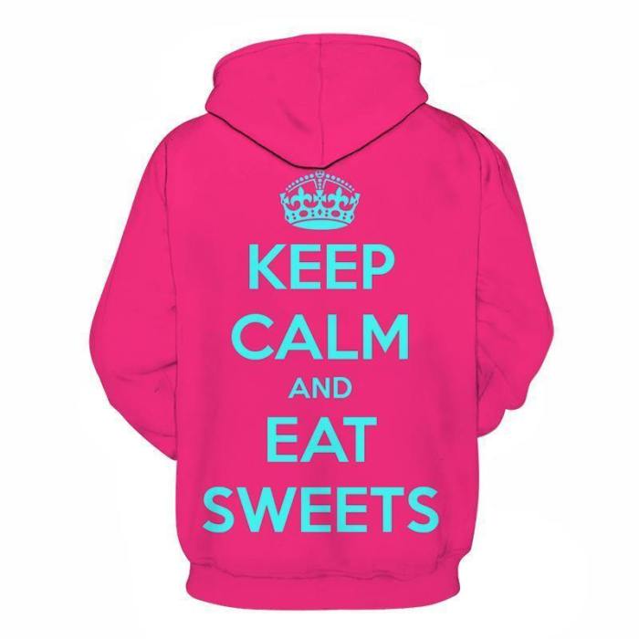 Keep Clam & Eat Dessert 3D Hoodie Sweatshirt Pullover