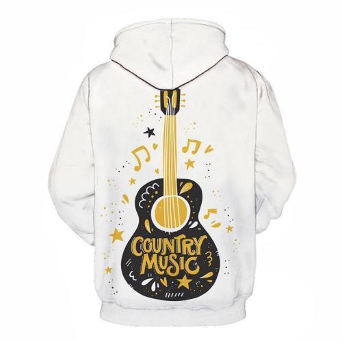 Country Music White 3D - Sweatshirt, Hoodie, Pullover