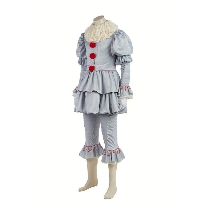 It Movie Pennywise The Clown Outfit Suit Halloween Cosplay Costume For Males Females