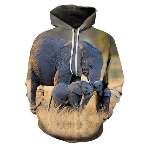 Elephant Family 3D - Sweatshirt, Hoodie, Pullover
