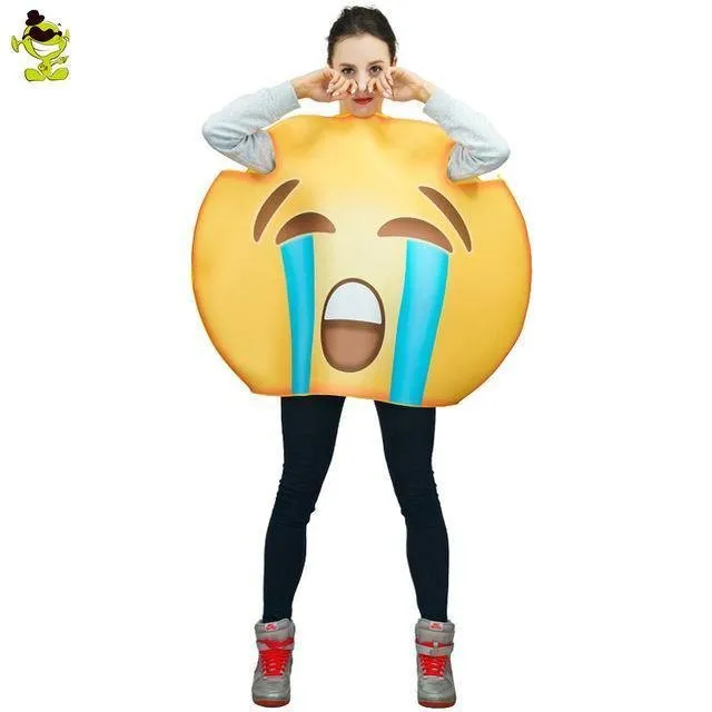 Unisex Funny Emoji Costumes Face Series Jumpsuit  Cartoon Cosplay Emoji Costume