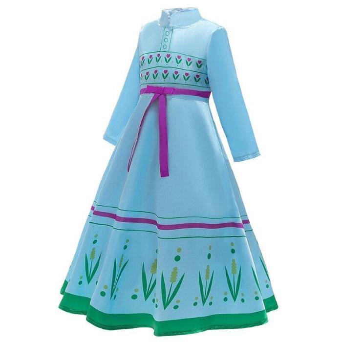 Anna Elsa 2 Christmas Dress For Children Halloween Christmas Cosplay Elza Birthday Party Princess Kids Dresses For Girls