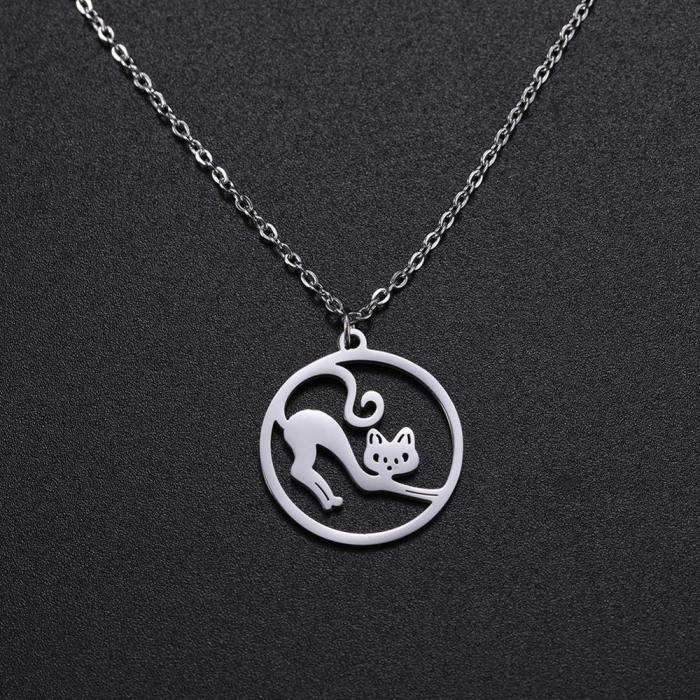 Stainless Steel Animal Charm Pendant Necklace
