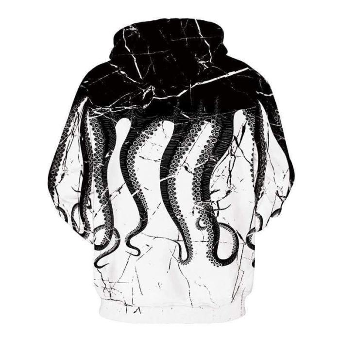 3D Print Hoodie - Cracked Octopus Pullover Hoodie