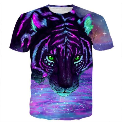 Neon Colorful Art Tiger Shirt