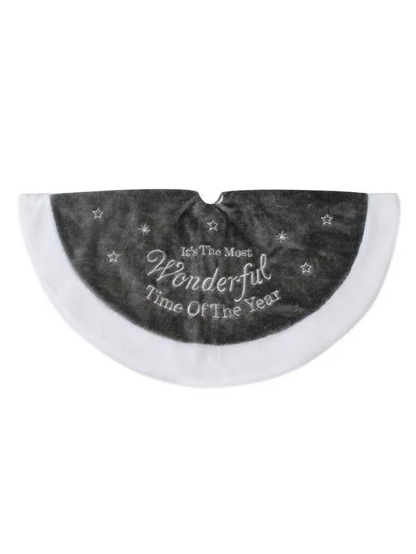 Merry Christmas Embroidered Tree Skirt Christmas Decoration