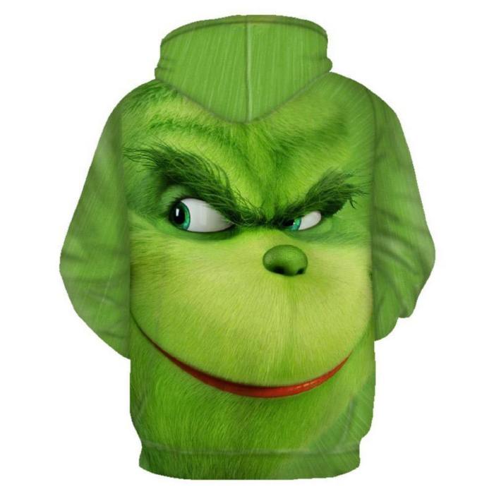 Men/Women How The Grinch Stole Christmas 3D Printing Hooded Zip Up Hoodies Sweatshirt