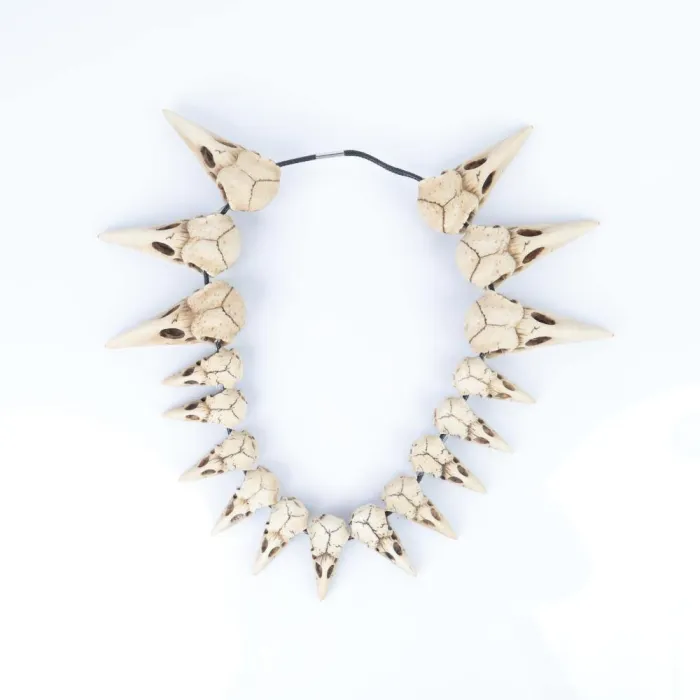 Maleficent 2 Led Necklace Vintage Bird Beak Skull Charm Led Necklace Halloween Cosplay Accessories
