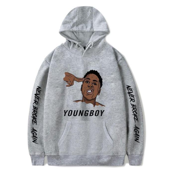 Youngboy Printed Hoodie Top Rapper Sweatshirt