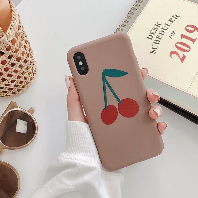 Cute Cherry Fruit Art Matte Phone Case