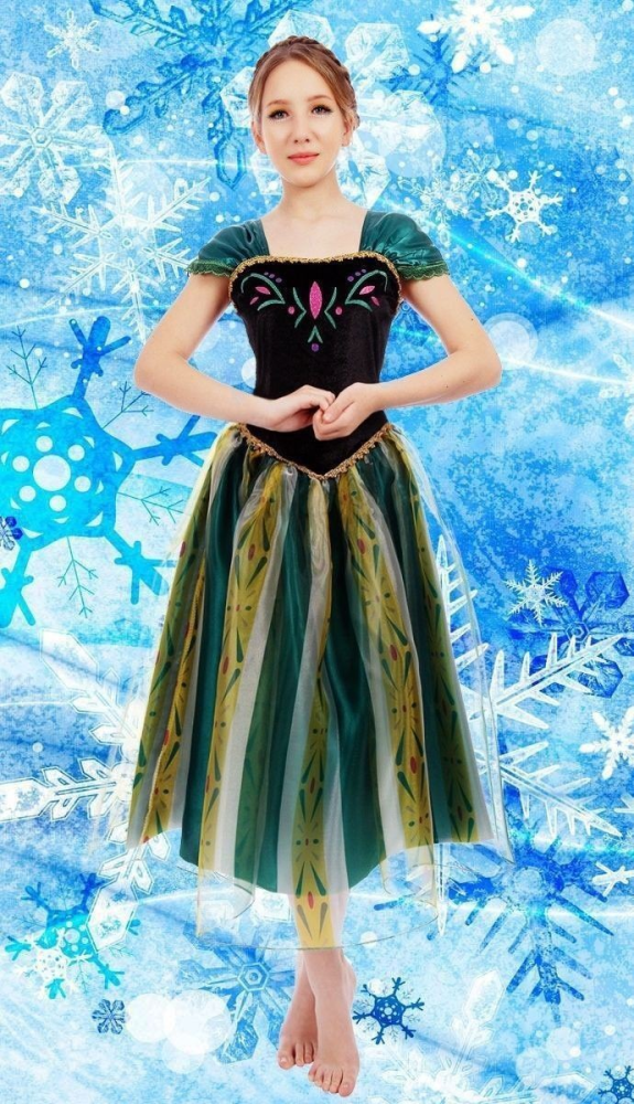 Frozen Adult Princess Anna Costume Coronation Dress Cosplay