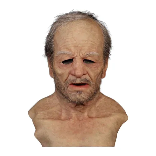 Realistic Old Man Latex Helmet Halloween Masquerade Male Cosplay Props