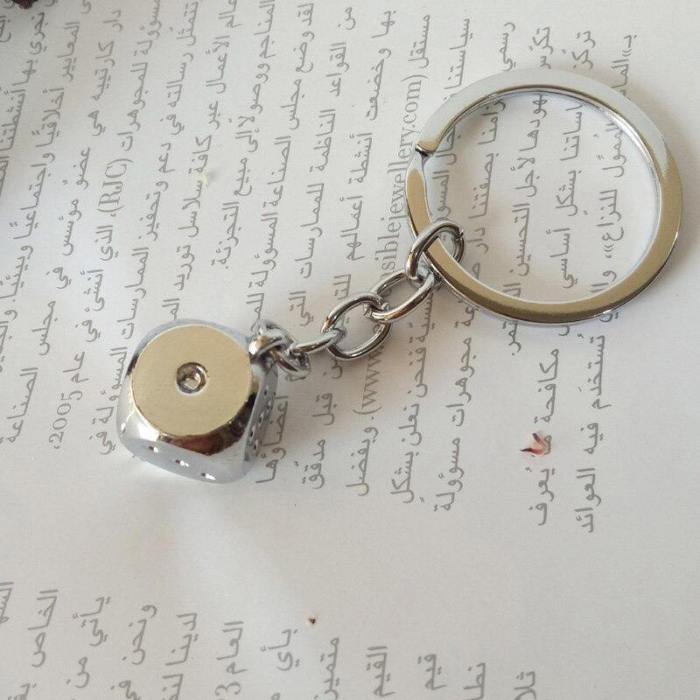 Mini Silver Dice Keychain