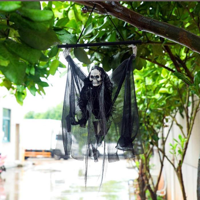 Halloween Electro Voice Control Hanging Skull Skeleton Ghost Props