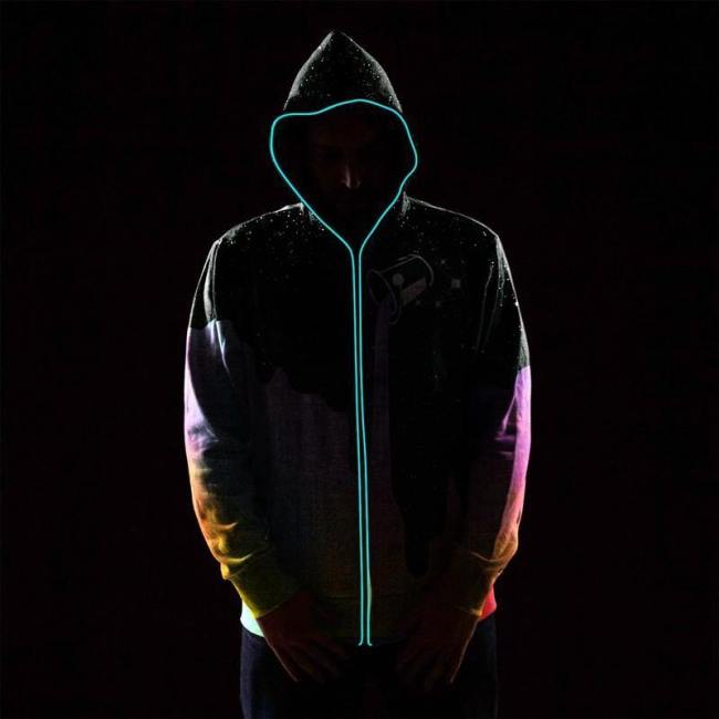Mens Hoodies 3D Printing Starry Sky Printed Fluorescence Luminous Hooded